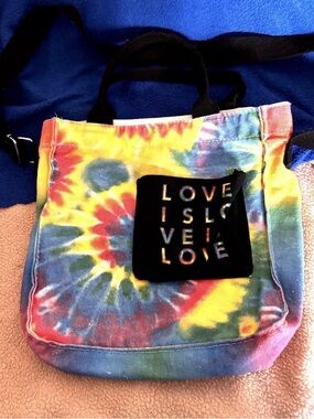 Tie-Dye Canvas Crossbody Tote - Multi Color
